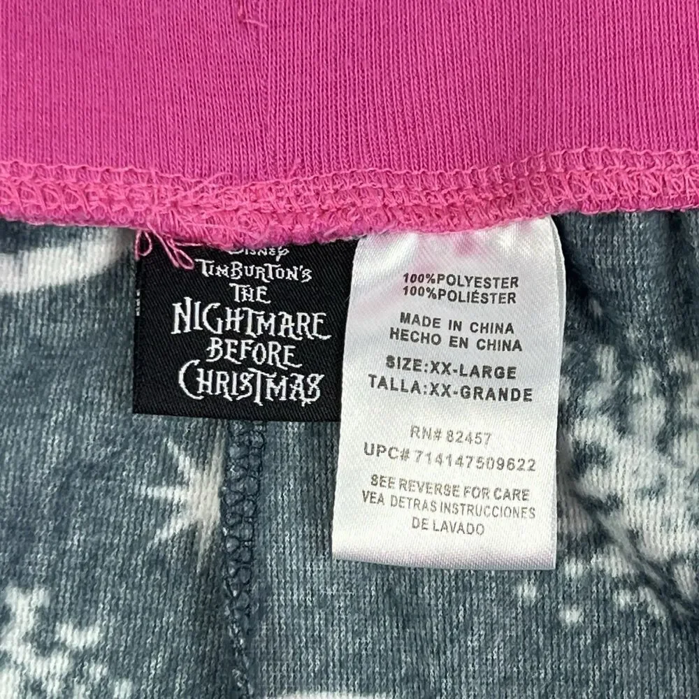 Disney Nightmare Before Christmas Black Pink Cozy Lounge PJ Bottoms Women XXL